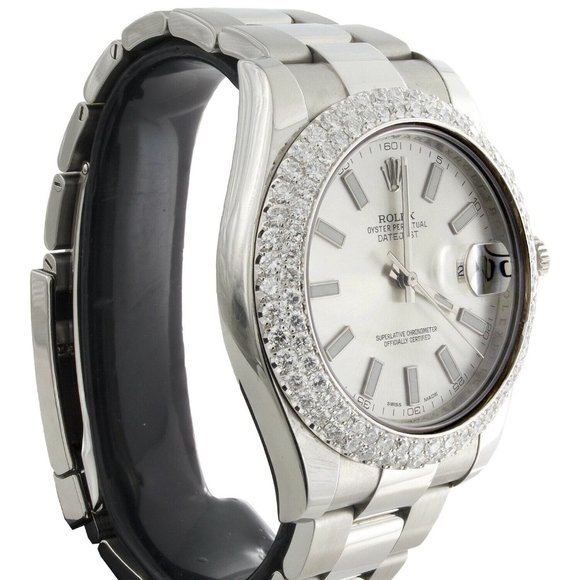 Men's Rolex 41mm DateJust II Iced Bezel w/ original box - Picture 8 of 8